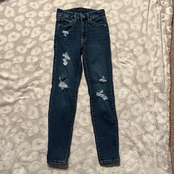 Aeropostale ripped jeans high rise curvy jegging size 4 - Picture 2 of 14
